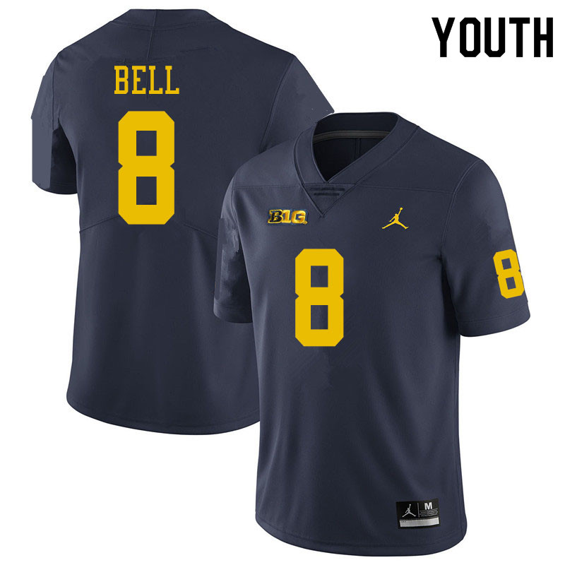 Youth #8 Ronnie Bell Michigan Wolverines College Football Jerseys Sale-Navy